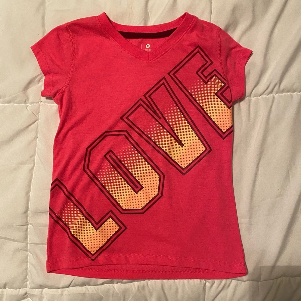 Girls pink Love shirt